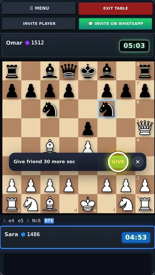 Give friend 30 more seconds bar